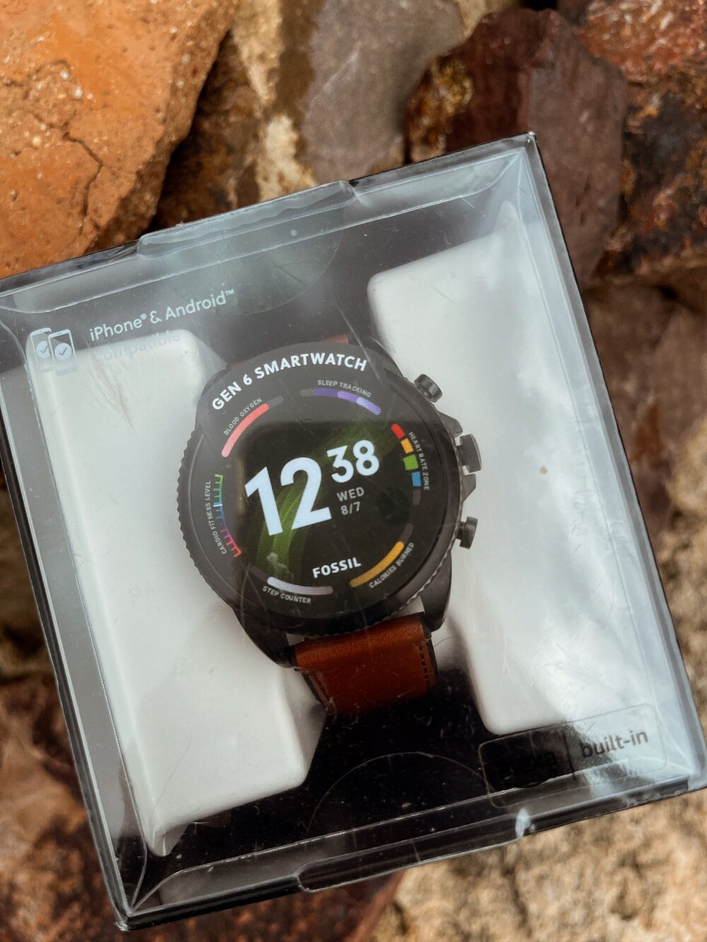 Fossil Gen 6 Smartwatch - Black Case with Brown Leather Band